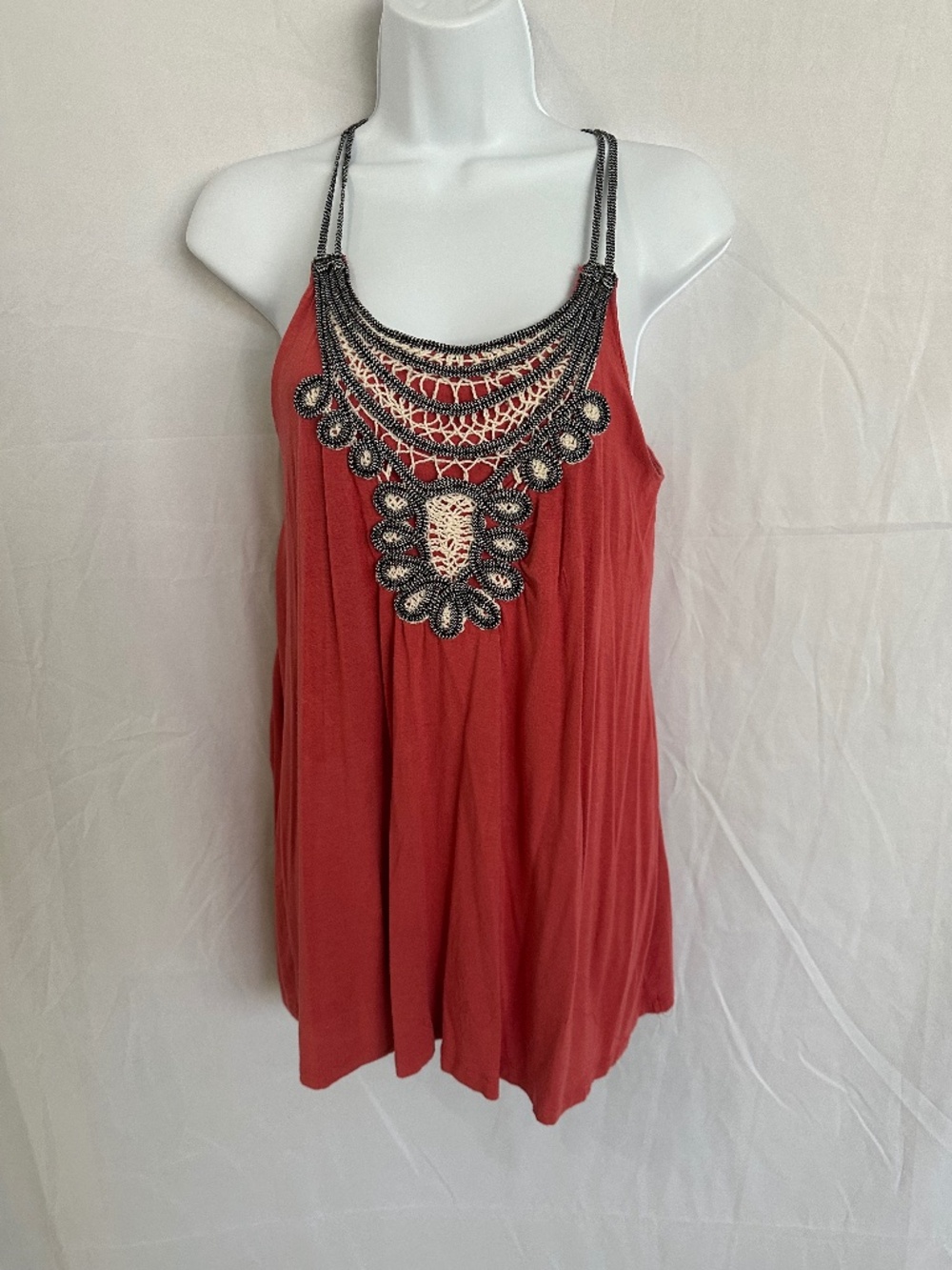 Willi Smith brick red bohemian camisole top , size L